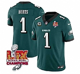 Men & Women & Youth Philadelphia Eagles #1 Jalen Hurts Green 2025 Eagles Logo Super Bowl LIX Patch With 4-Star C Patch New F.U.S.E. Vapor Untouchable Limited Stitched Jersey Dzhi,baseball caps,new era cap wholesale,wholesale hats